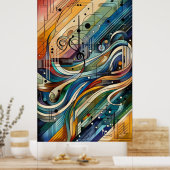 Muziekcompositie - lyrisch abstract stuk 09 poster (Keuken)