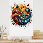 Muziekcompositie - lyrisch abstract stuk 10 poster (Keuken)