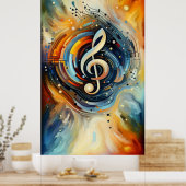 Muziekcompositie - lyrisch abstract stuk 11 poster (Keuken)