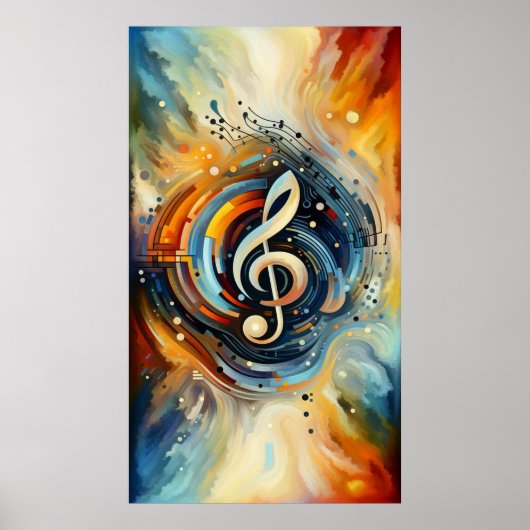 Muziekcompositie - lyrisch abstract stuk 11 poster (Voorkant)