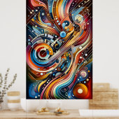 Muziekcompositie - lyrisch abstract stuk 12 poster (Keuken)