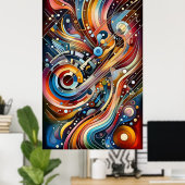 Muziekcompositie - lyrisch abstract stuk 12 poster (Thuiskantoor)