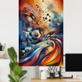 Muziekcompositie - lyrisch abstract stuk 13 poster (Thuiskantoor)