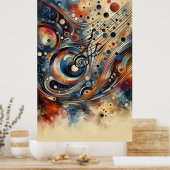 Muziekcompositie - lyrisch abstract stuk 14 poster (Keuken)