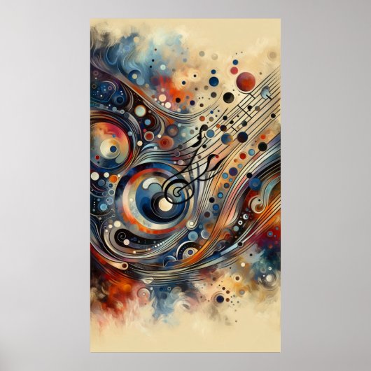 Muziekcompositie - lyrisch abstract stuk 14 poster (Voorkant)