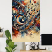 Muziekcompositie - lyrisch abstract stuk 14 poster (Thuiskantoor)