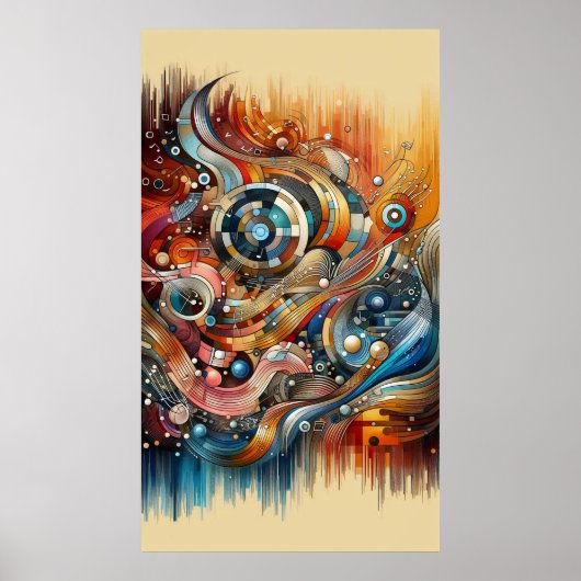 Muziekcompositie - lyrisch abstract stuk 15 poster (Voorkant)