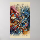 Muziekcompositie - lyrisch abstract stuk 16 poster (Voorkant)