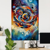 Muziekcompositie - lyrisch abstract stuk 17 poster (Thuiskantoor)