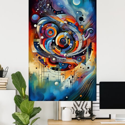 Muziekcompositie - lyrisch abstract stuk 17 poster (Thuiskantoor)