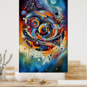 Muziekcompositie - lyrisch abstract stuk 17 poster (Keuken)