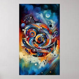 Muziekcompositie - lyrisch abstract stuk 17 poster