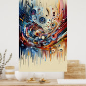 Muziekcompositie - lyrisch abstract stuk 18 poster (Keuken)