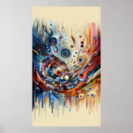 Muziekcompositie - lyrisch abstract stuk 18 poster