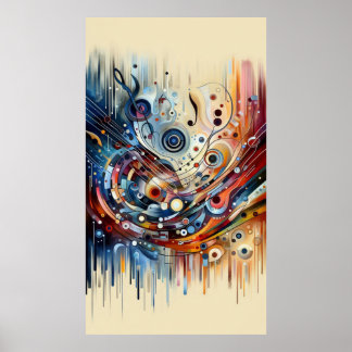 Muziekcompositie - lyrisch abstract stuk 18 poster