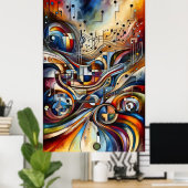 Muziekcompositie - lyrisch abstract stuk 19 poster (Thuiskantoor)