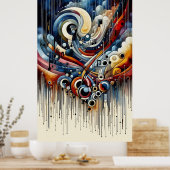 Muziekcompositie - lyrisch abstract stuk 20 poster (Keuken)