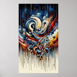 Muziekcompositie - lyrisch abstract stuk 20 poster
