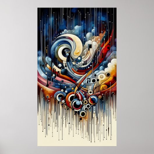 Muziekcompositie - lyrisch abstract stuk 20 poster (Voorkant)