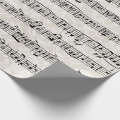 Muziekcompositie op Damask Cadeaupapier (Hoek)