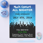 Muziekconcert All Night Music Flyer (Enkel)