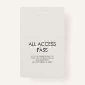 Muziekconcert Festival All Access VIP Pass Badge (Achterkant)