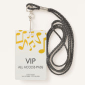 Muziekconcert Festival All Access VIP Pass Badge (Voorkant met draagriem)