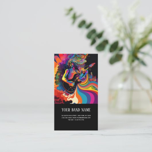 Muziekconcert gitarist visitekaartje (Staand voorkant)