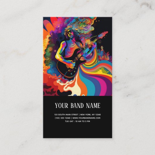 Muziekconcert gitarist visitekaartje (Voorkant)