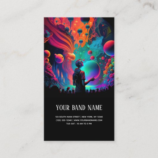 Muziekconcert gitarist visitekaartje (Voorkant)