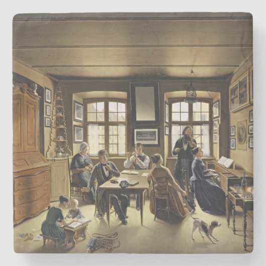 Muziekconcert in Bazel (door Sebastian Gutzwiller) Stenen Onderzetter (Voorkant)