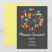 Muziekconcert voor de prestaties van kinderen of s kaart (Voorkant / Achterkant)