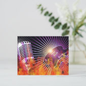 Muziekconcertontwerp met gitaar briefkaart (Staand voorkant)