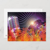 Muziekconcertontwerp met gitaar briefkaart (Voorkant / Achterkant)