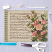 Muziekcontrolepapier voor Wilde Roos  vel Tissuepapier (Craft)