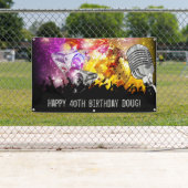 Muziekdansfeest gepersonaliseerde verjaardagsbanne spandoek (Insitu)