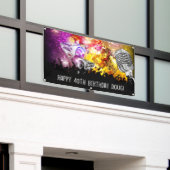 Muziekdansfeest gepersonaliseerde verjaardagsbanne spandoek (Buitenkant Gebouw)