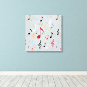 Muziekdecor/kleurrijke muzieknoten canvas afdruk (Insitu (Houten vloer))