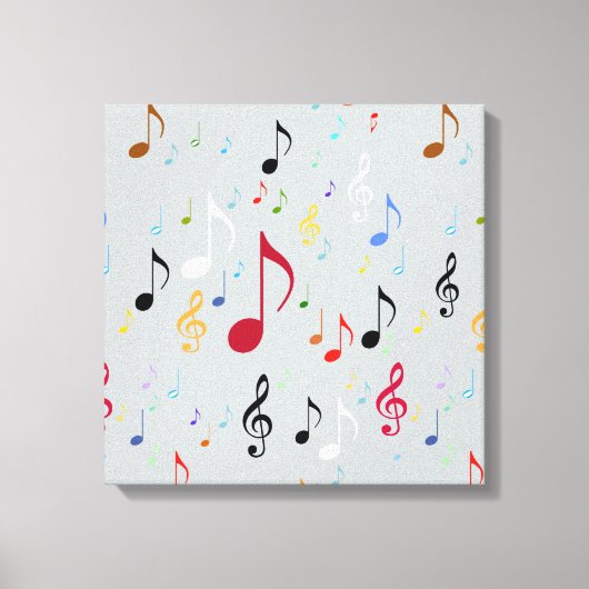 Muziekdecor/kleurrijke muzieknoten canvas afdruk (Voorkant)