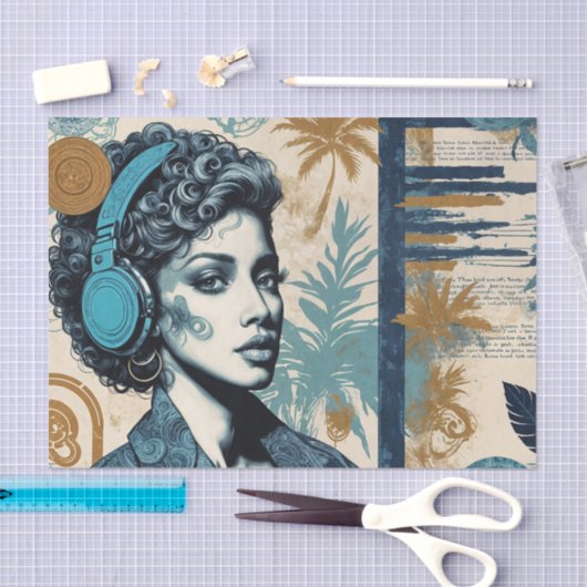 Muziekdecoupage West Coast Dreamer Tissuepapier (Craft)