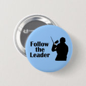 Muziekdirecteur volgt de leider ronde button 5,7 cm (Voorkant /achterkant)