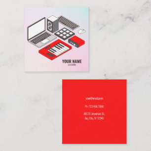 Muziekdj-apparatuur Vierkante Visitekaartje