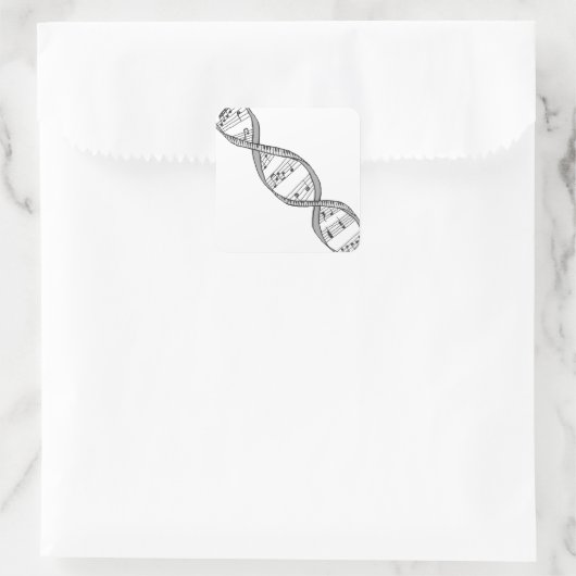 MuziekDNA Vierkante Sticker (Tas)