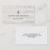 Muziekdocent Black Treble Clef op Faux Gold Notes Visitekaartje (Voorkant / Achterkant)