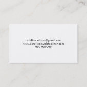 Muziekdocent Black Treble Clef op Faux Gold Notes Visitekaartje (Achterkant)