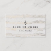 Muziekdocent Black Treble Clef op Faux Gold Notes Visitekaartje (Voorkant)