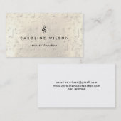 Muziekdocent Black Treble Clef op Faux Gold Notes Visitekaartje (Voorkant / Achterkant)