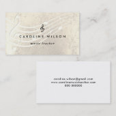 Muziekdocent Black Treble Clef op Gold Melody Visitekaartje (Voorkant / Achterkant)