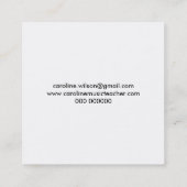 Muziekdocent Black Treble Clef Vierkante Visitekaartje (Achterkant)