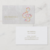 Muziekdocent Bloementreble Clef Visitekaartje (Voorkant / Achterkant)